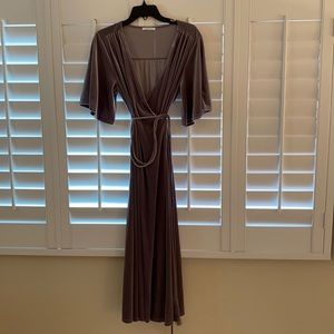 Velvet wrap dress.